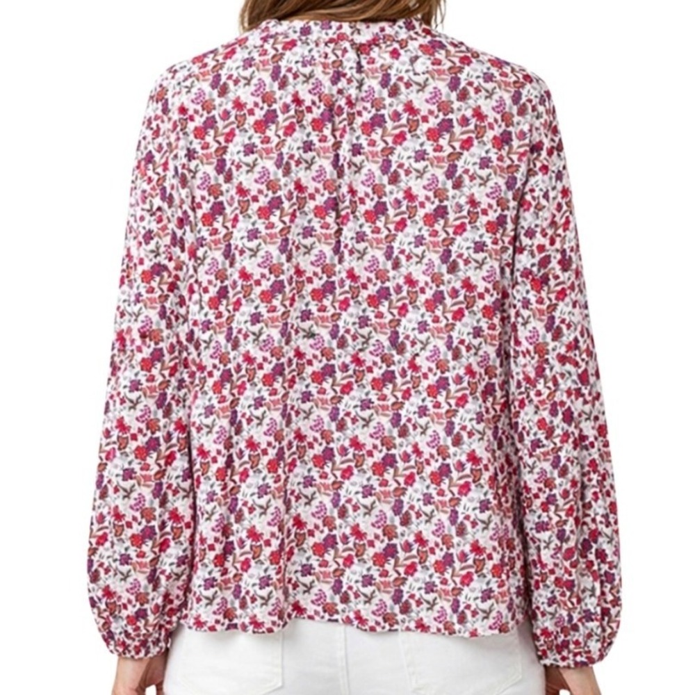 Universal Thread Womens Red Floral Split Neck Lon… - image 2